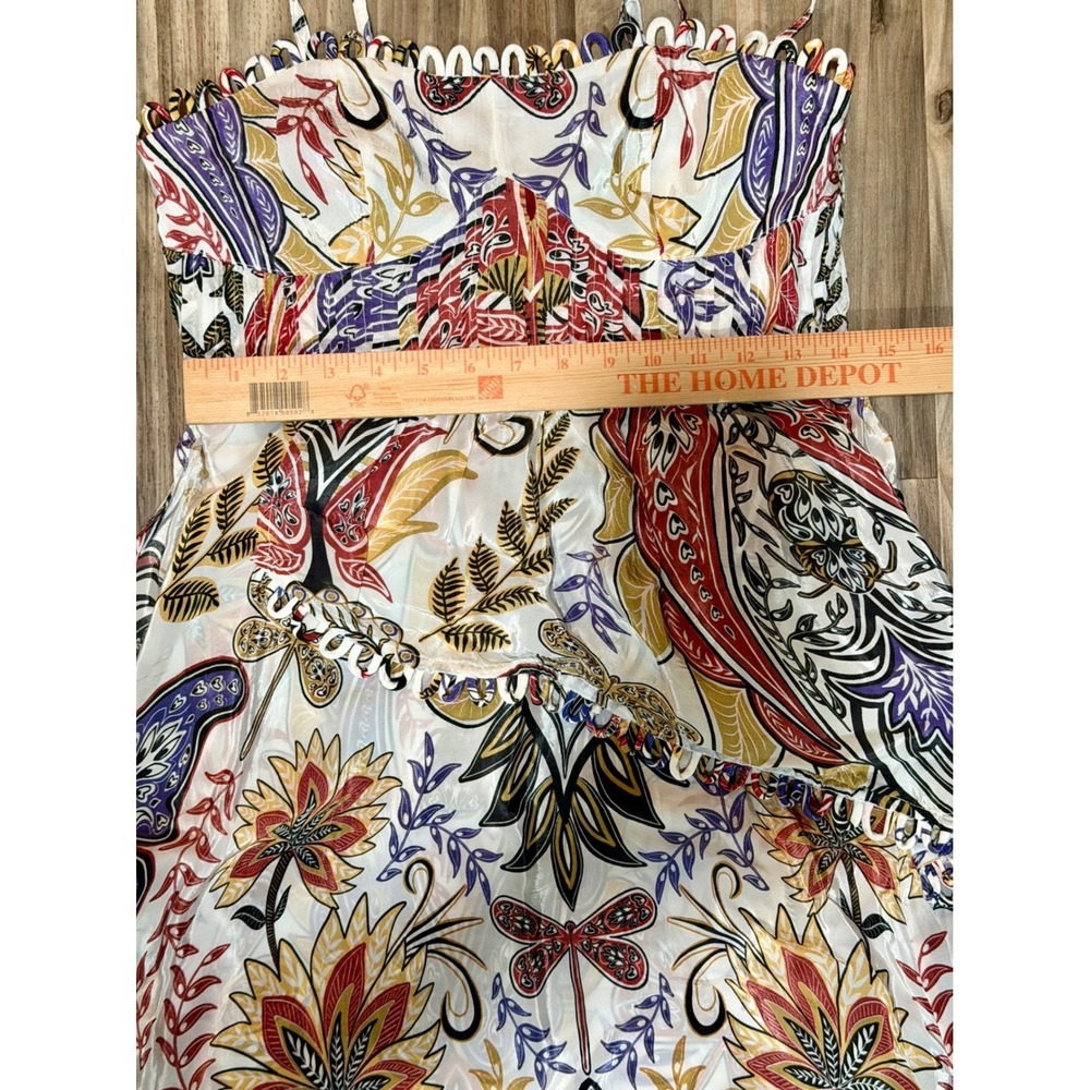 FARM Rio S NWT Boho Paisley Floral Tiered Glam Maxi Dress Scallop Ruffle Wedding - Picture 13 of 14